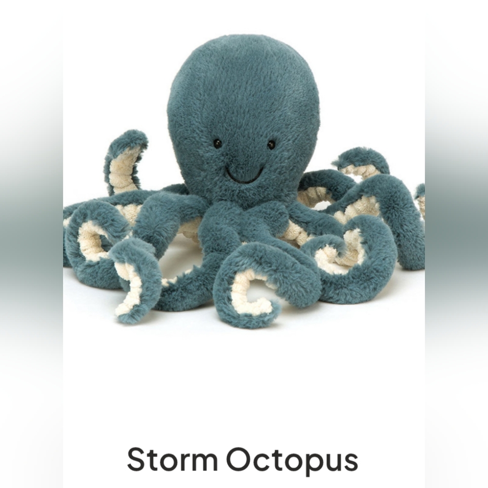 Jellycat Storm Octopus Stuffed Animal, Little 10.5 inches - Ocean Sea Plush Toy 